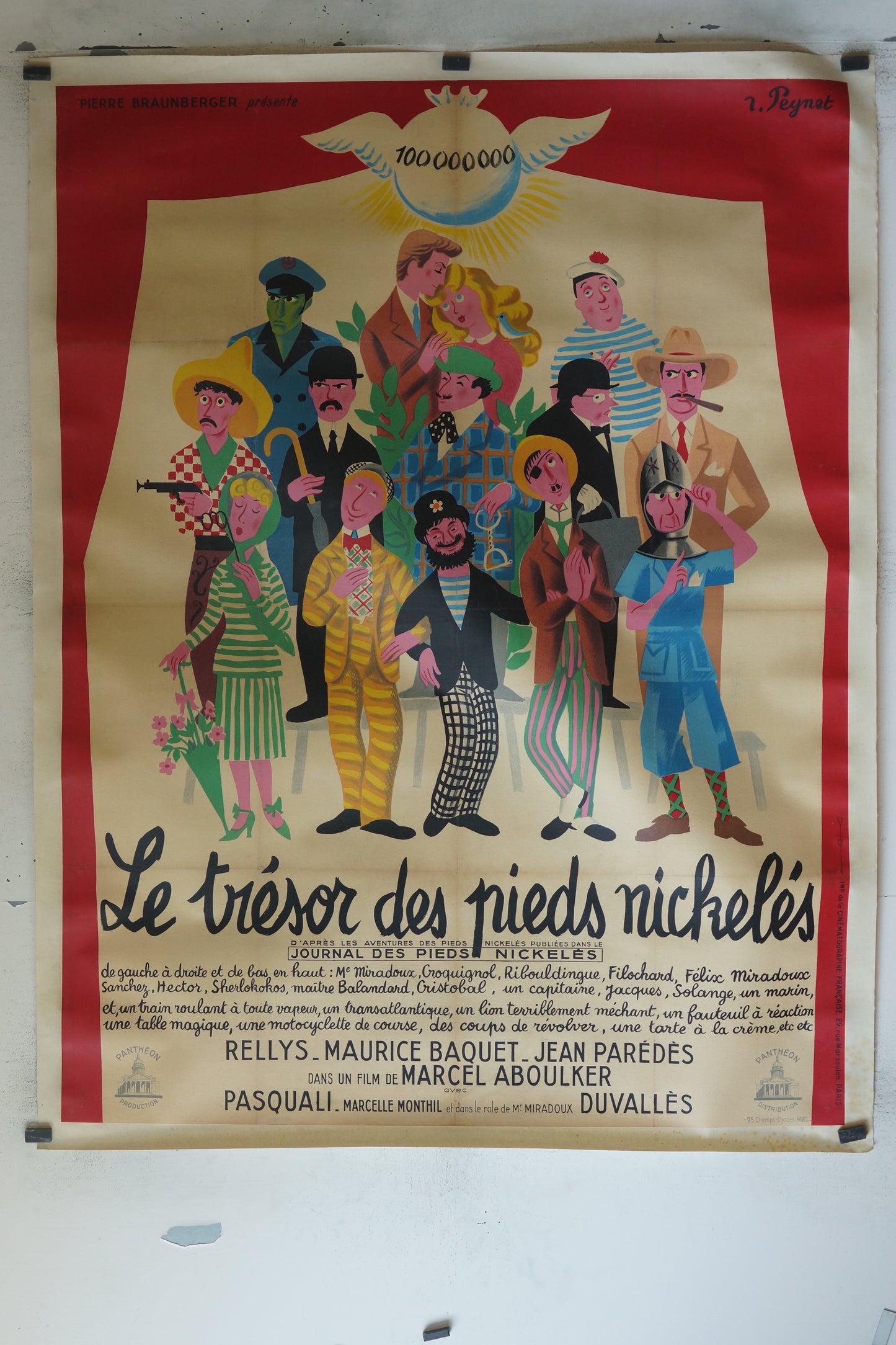 LE TRÉSOR DES PIEDS NICKELÉS, RELLYS, 120X160, AFFICHE ENTOILÉE