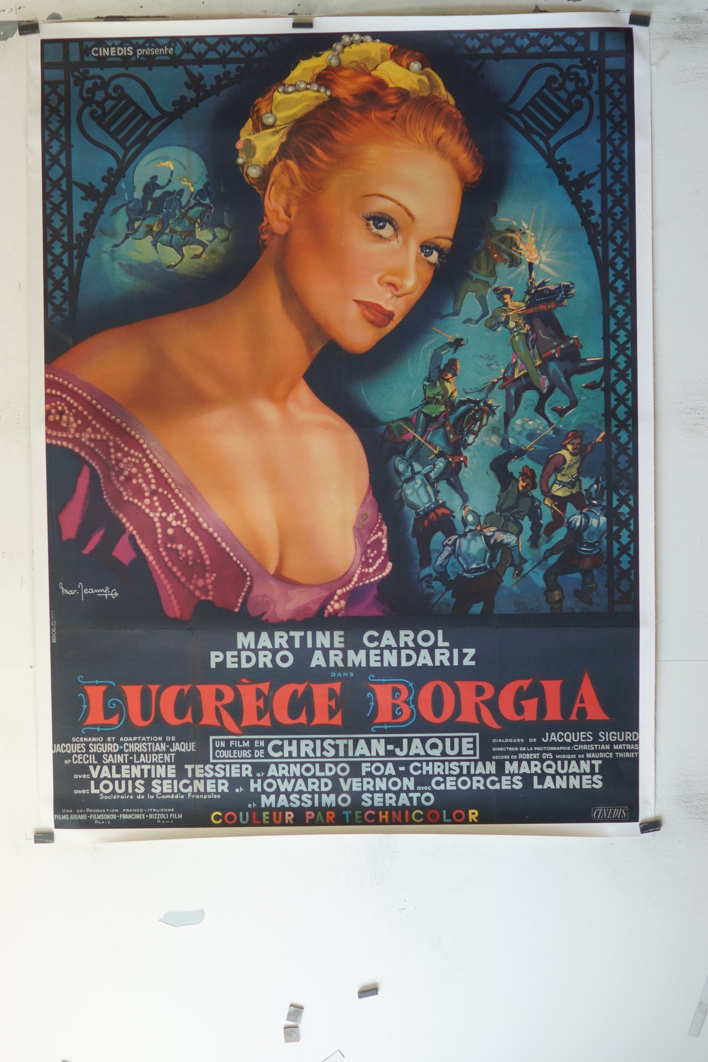 LUCRÈCE BORGIA, CHRISTIAN-JAQUE, 120X160, AFFICHE ENTOILÉE