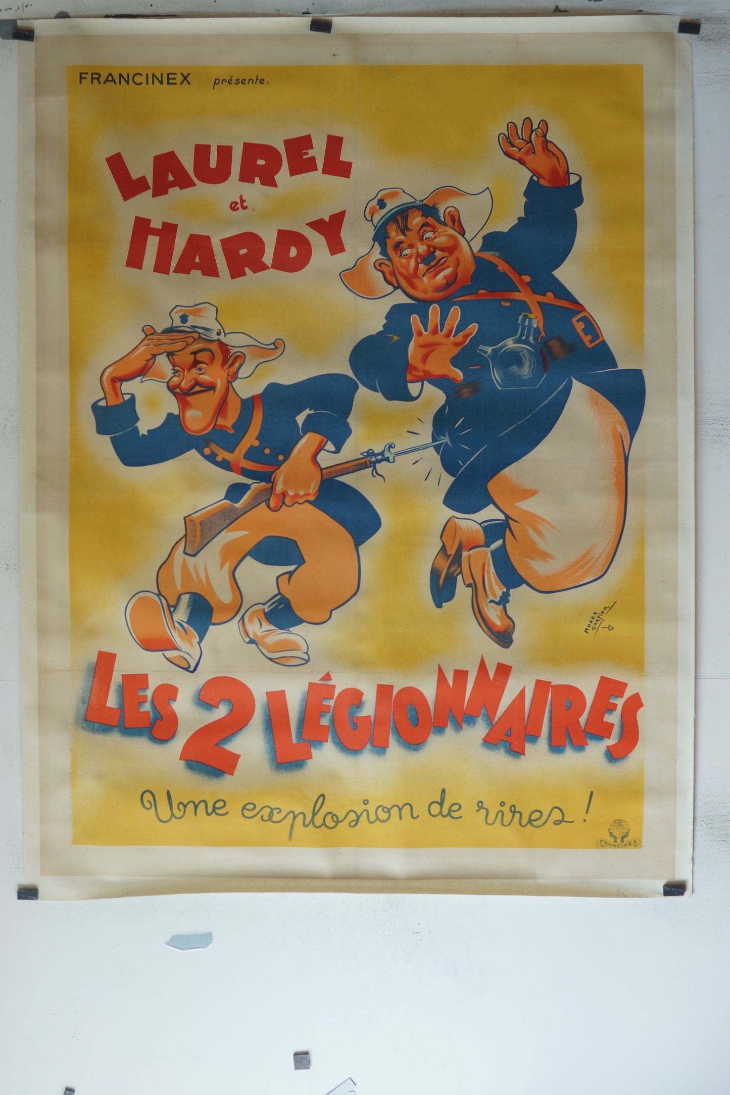 LES 2 LÉGIONNAIRES, LAUREL ET HARDY, 120X160, AFFICHE ENTOILÉE.