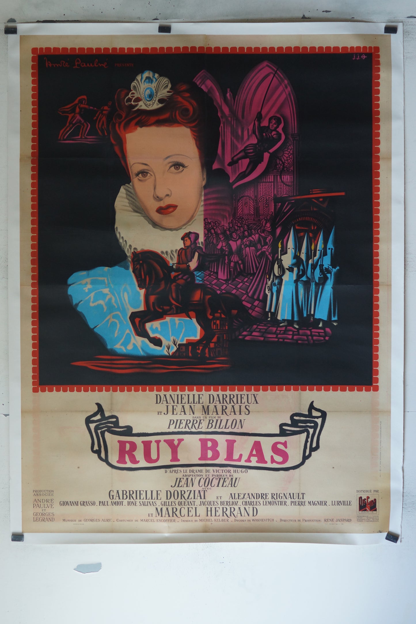 RUY BLAS, DANIELLE DARRIEUX, 120X160, AFFICHE ENTOILÉE.