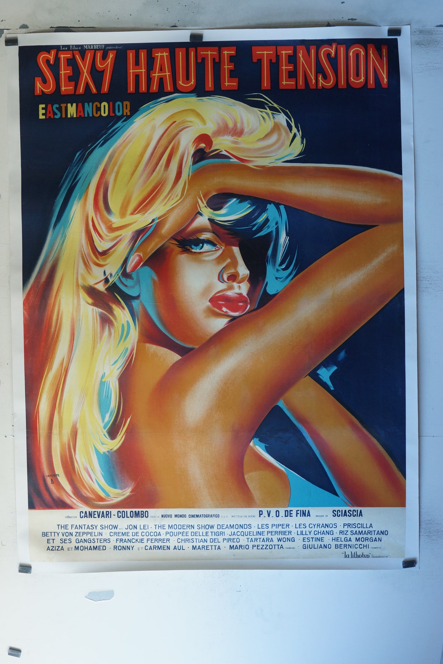 SEXY HAUTE TENSION, JON LEI, 120X160 CM, AFFICHE ENTOILÉE JON LEI