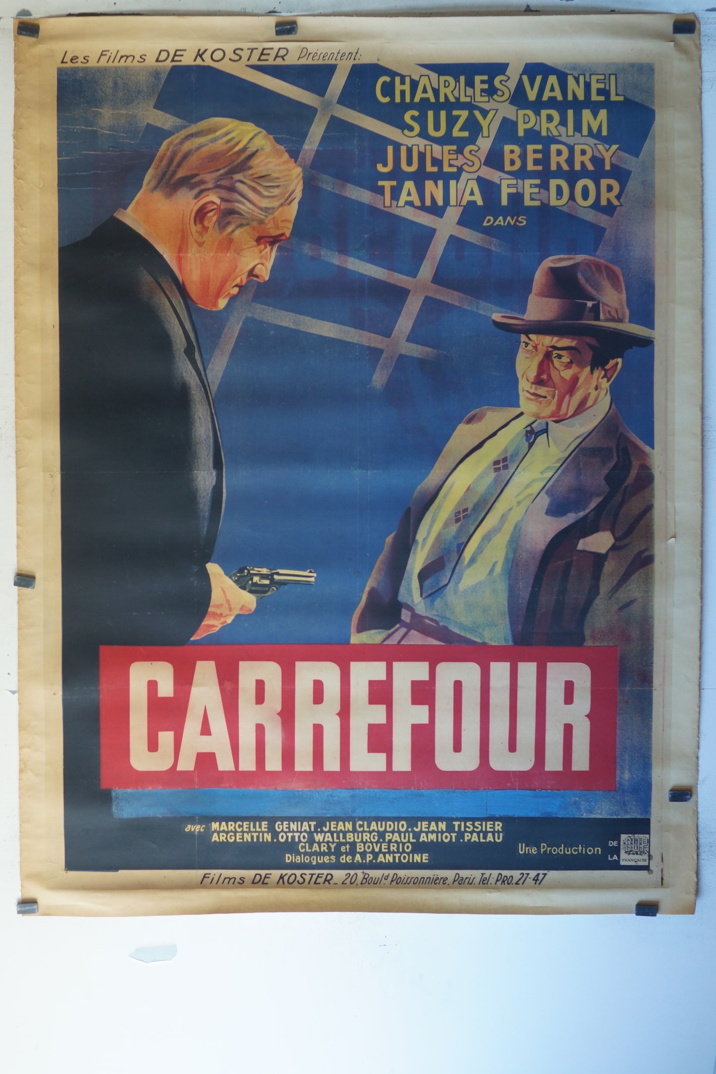 CARREFOUR, CHARLES VANEL, 120X160 AFFICHE ENTOILÉE.