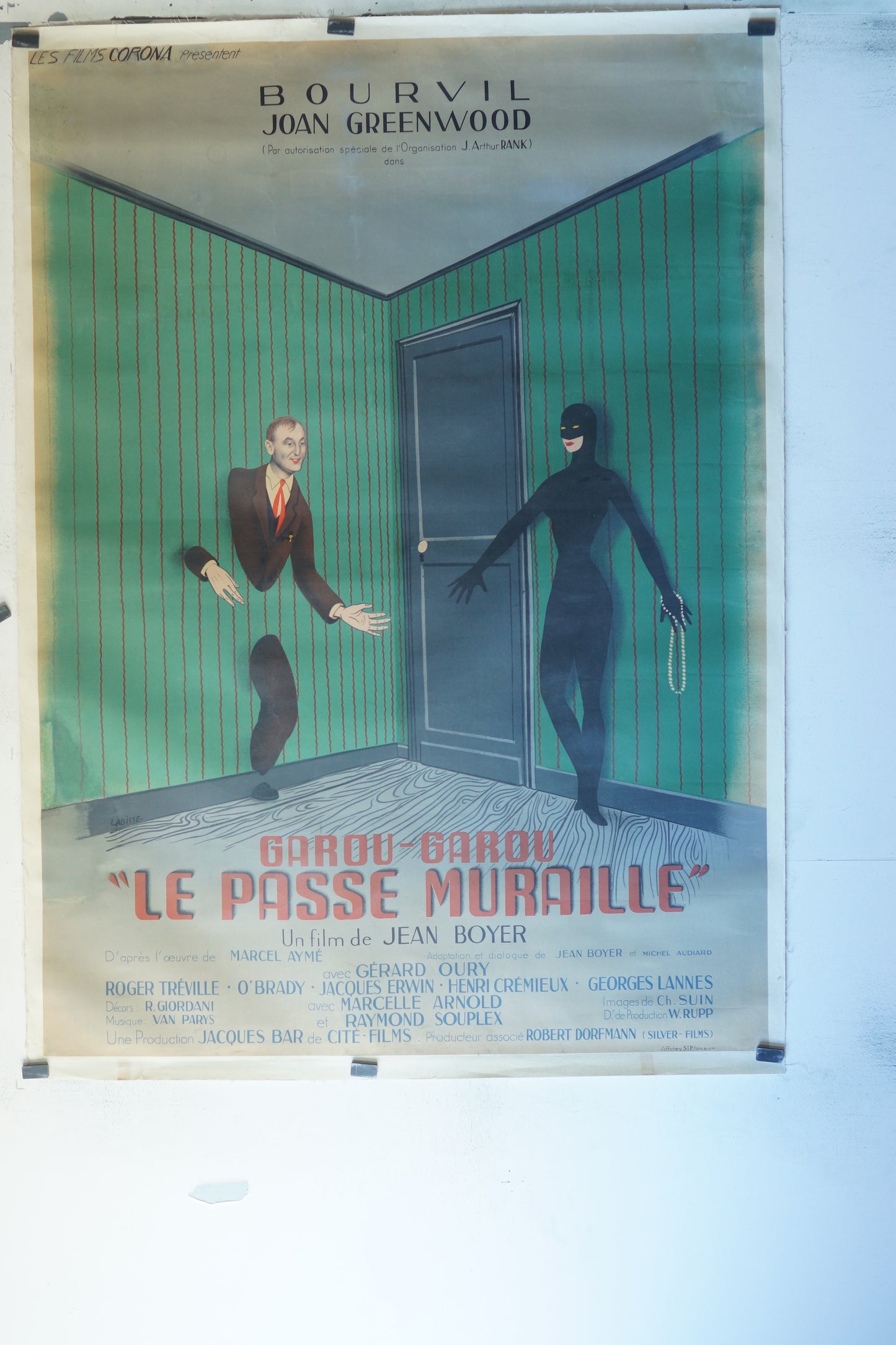 LE PASSE-MURAILLE "GAROU-GAROU", 120X160, AFFICHE ENTOILÉE