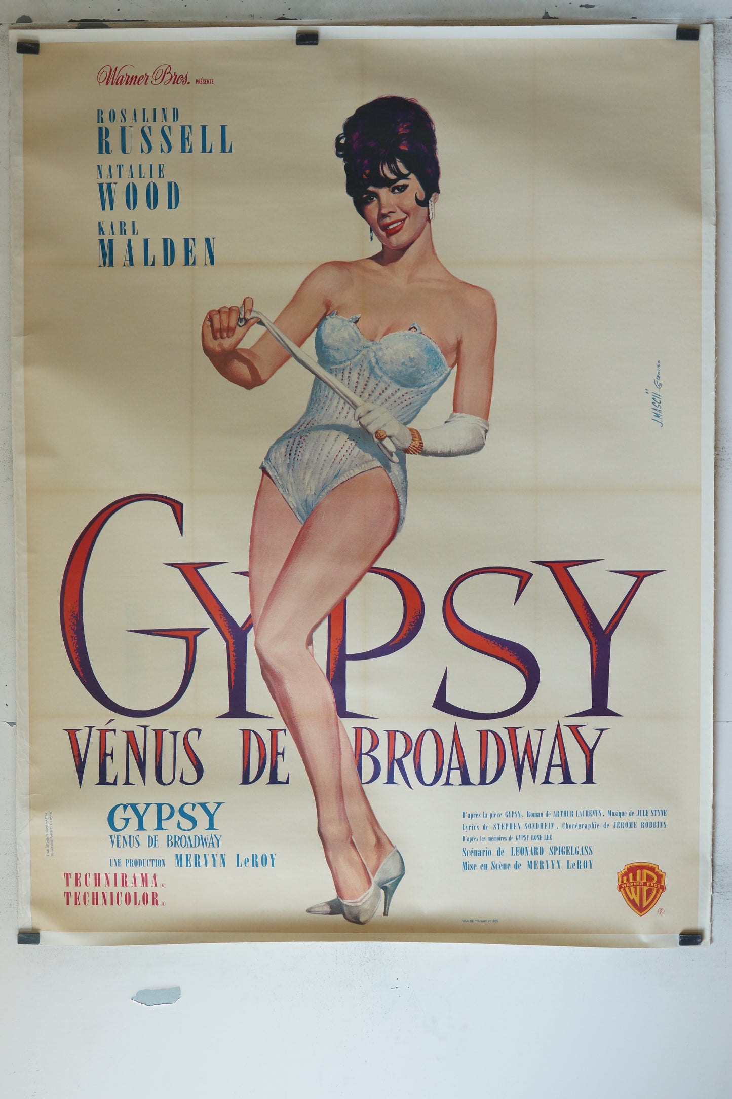 GIPSY, VÉNUS DE BROADWAY, NATALIE WOOD, 120X160, AFFICHE ENTOILÉE