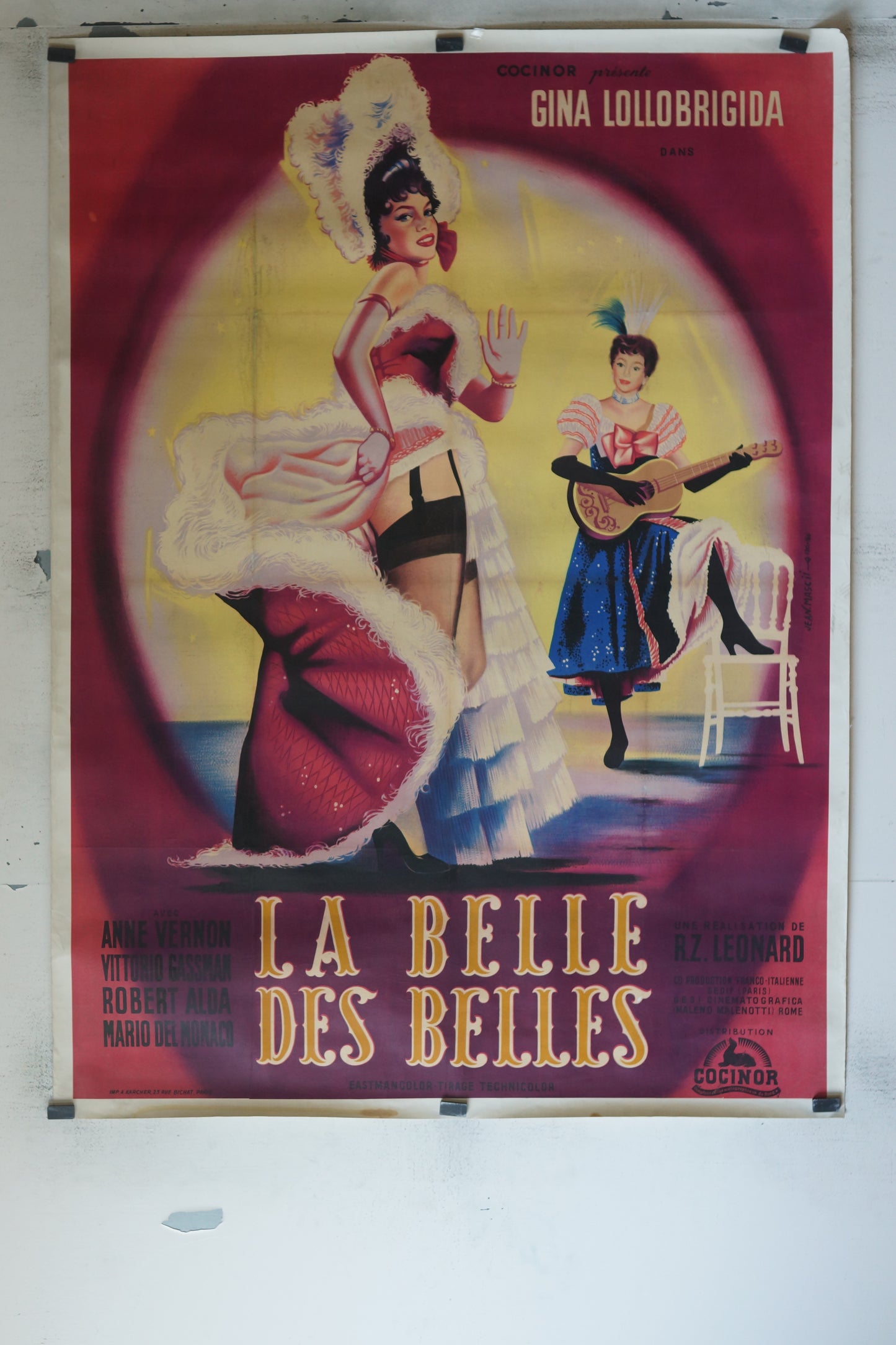 LA BELLE DES BELLES, GINA LOLLOBRIGIDA, 120X160, AFFICHE ENTOILÉE