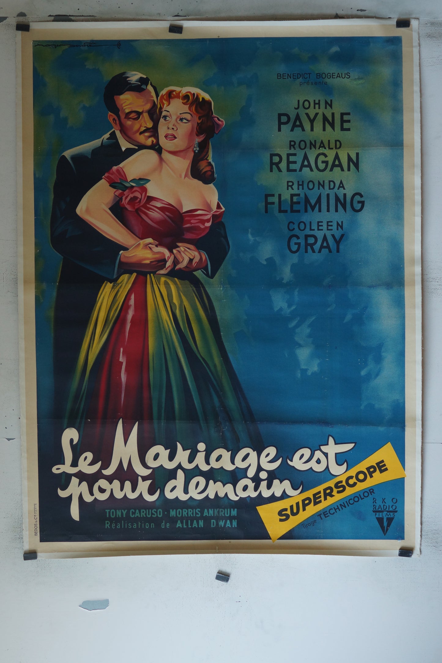 LE MARIAGE EST POUR DEMAIN, JOHN PAYNE, 120X160, AFFICHE ENTOILÉE