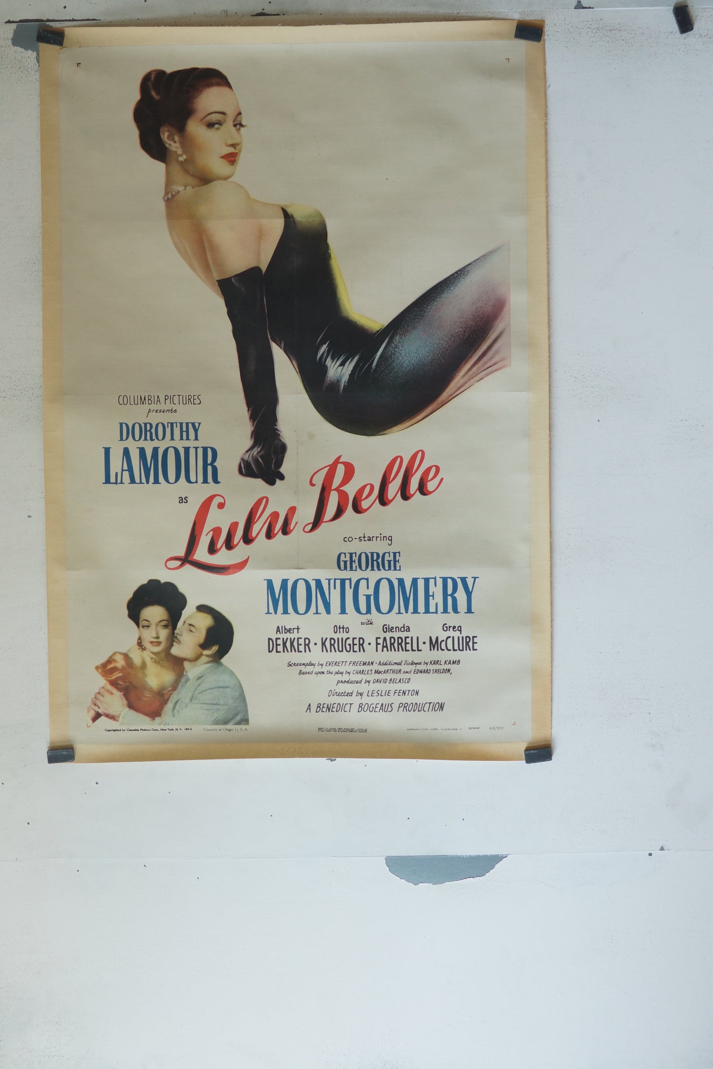 LULU BELLE, GEROGE MONTGOMERY, 120X160, AFFICHE ENTOILÉE