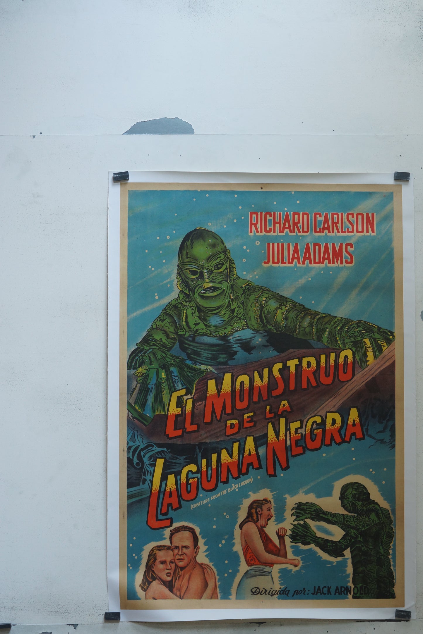 EL MONSTRUO DE LA LAGUNA NEGRA, RICHARD CARLSON, 120X160, AFFICHE ENTOILÉE