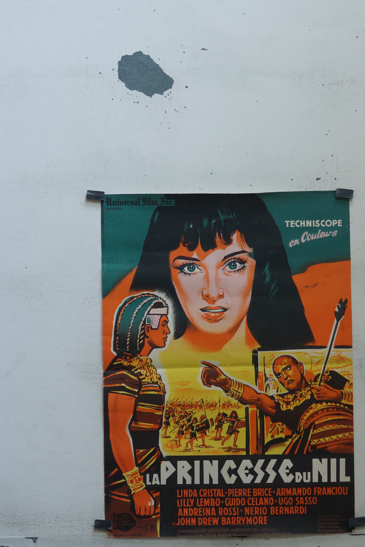 LA PRINCESSE DU NIL, LINDA CRISTAL, AFFICHE ENTOILÉE