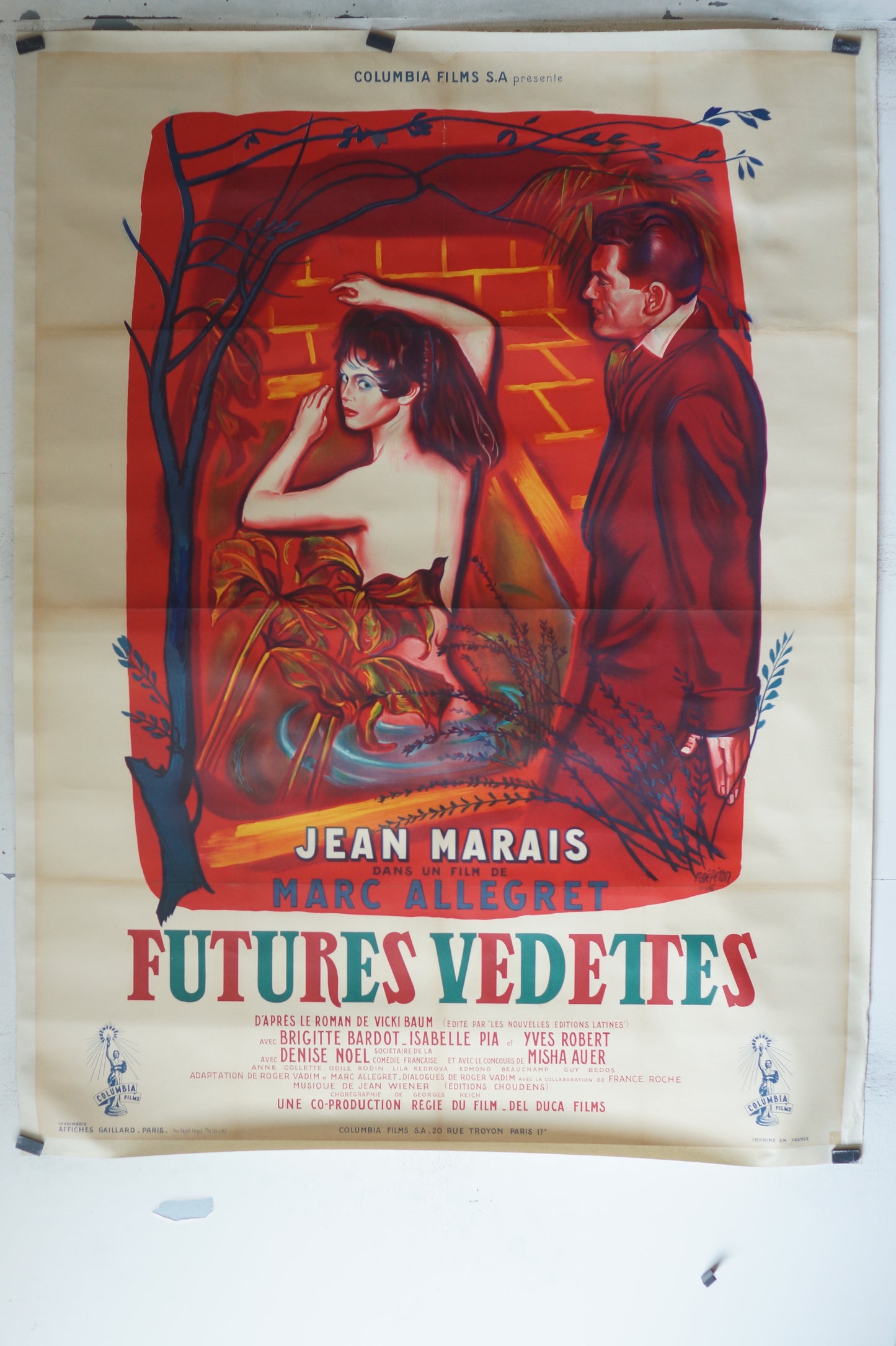 FUTURES VEDETTES, BRIGITTE BARDOT, 120X160 CM, AFFICHE ENTOILÉE. BRIGITTE BARDOT