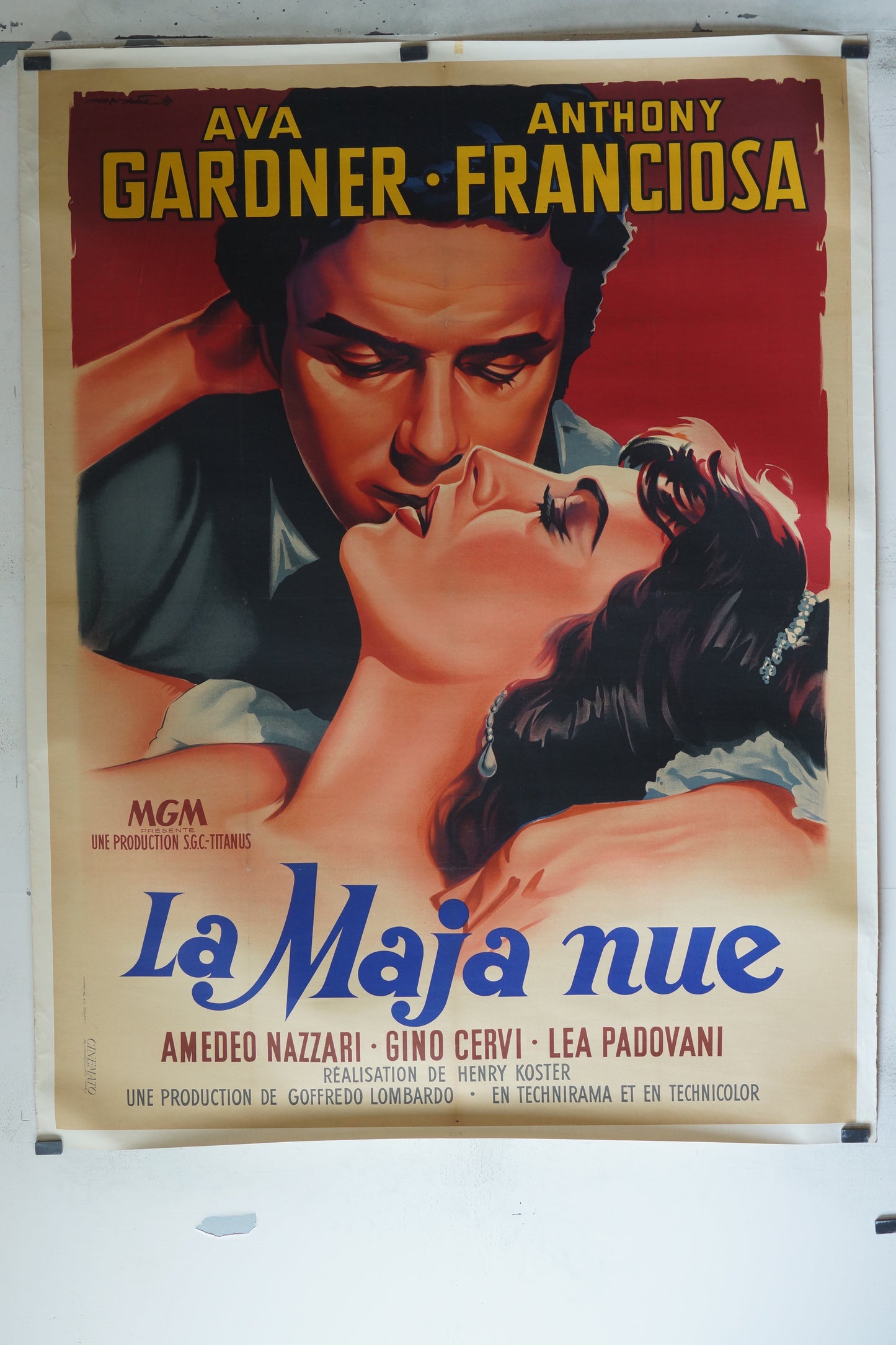 LA MAJA NUE, AVA GARDNER, 120X160 CM, AFFICHE ENTOILÉE.