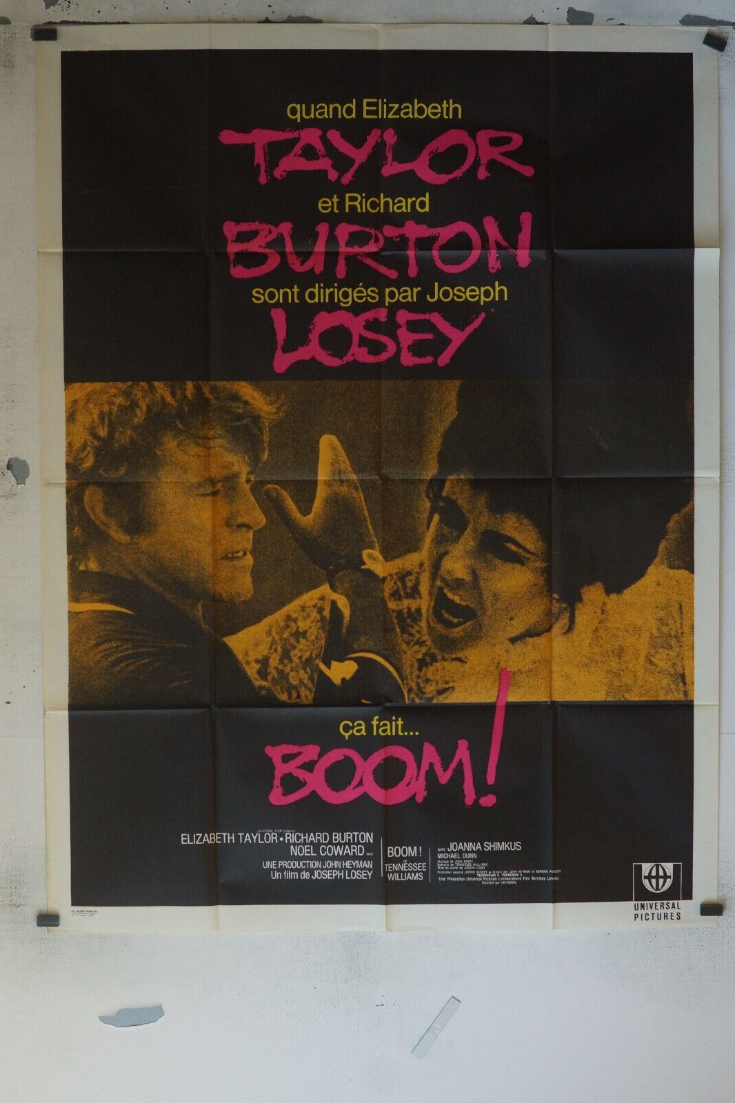 BOOM ! MOVIE POSTER ORIGINAL 120x160 ELIZABETH TAYLOR, RICHARD BURTON