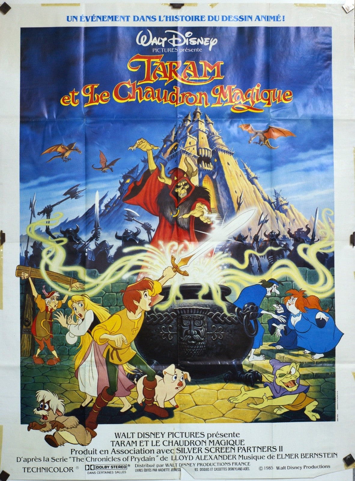 TARAM ET LE CHAUDRON MAGIQUE WALT DISNEY MOVIE POSTER ORIGINAL 120x160