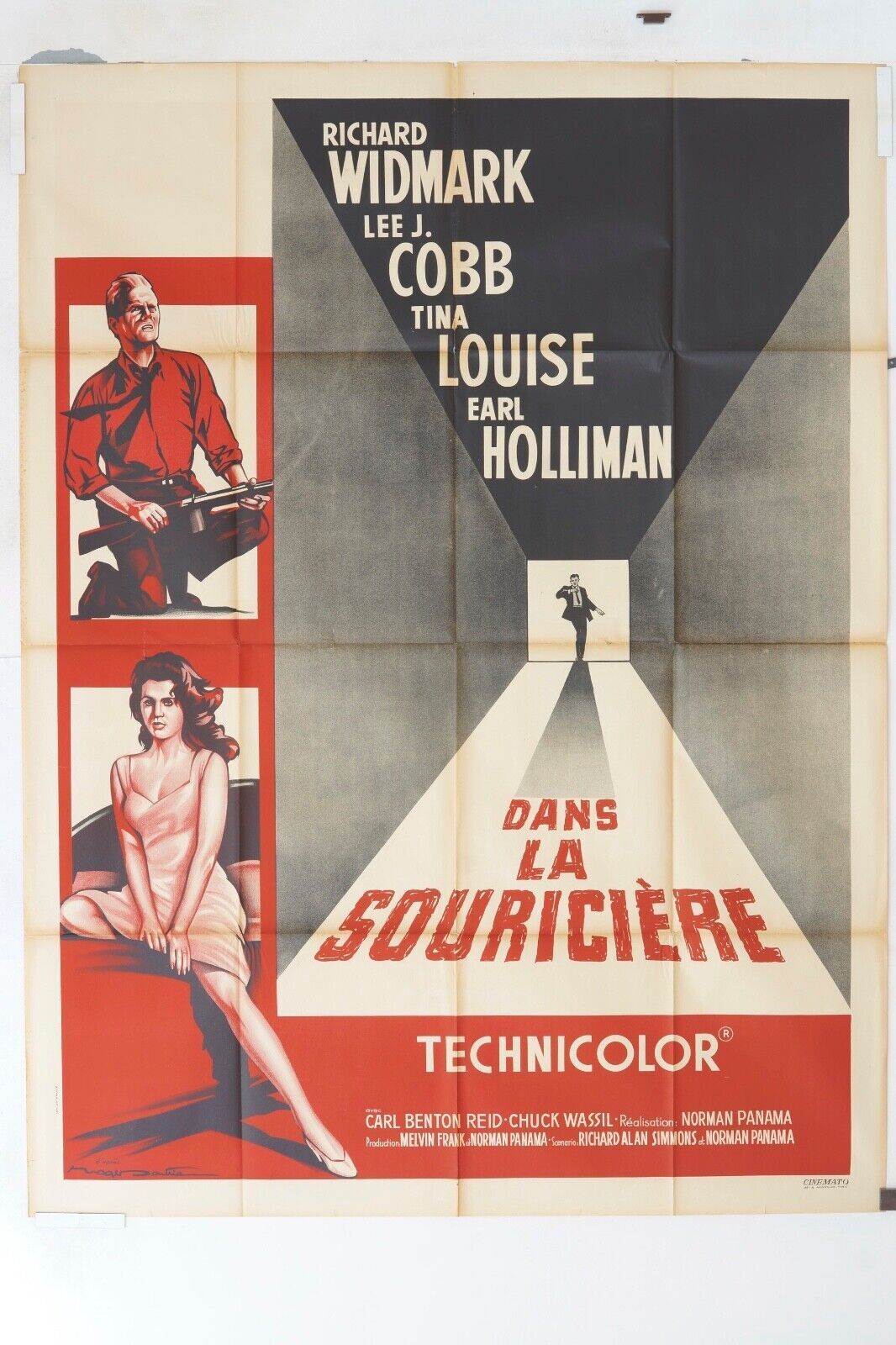 DANS LA SOURICIÈRE MOVIE POSTER ORIGINAL 120x160 RICHARD WIDMARK