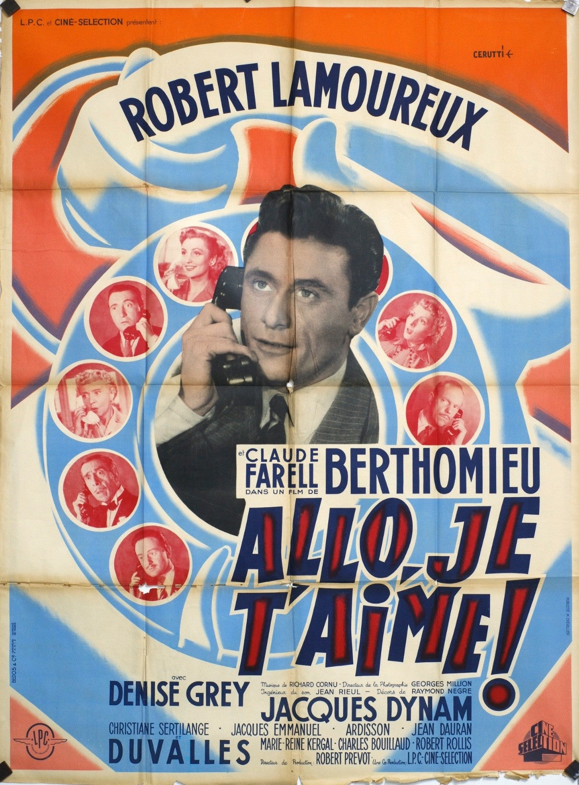 ALLO, JE T’AIME ROBERT L'AMOUREUX MOVIE POSTER ORIGINAL 120x160