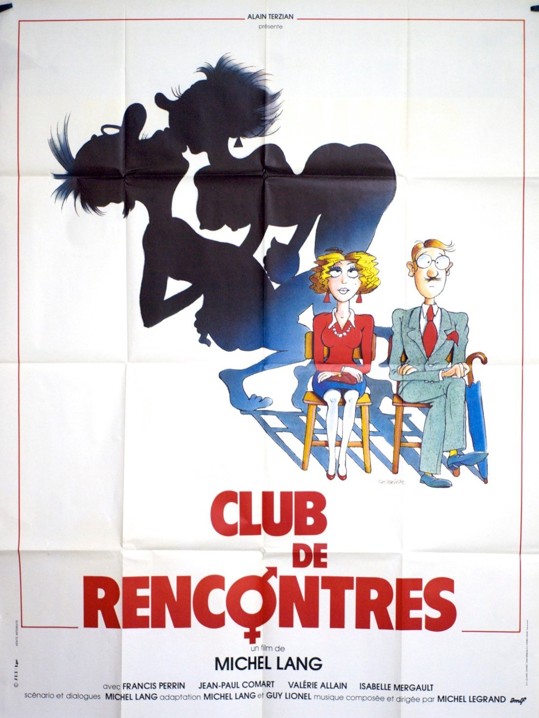 CLUB DE RENCONTRES MICHEL LANG POSTER ORIGINAL 120x160 YVES MONTAND