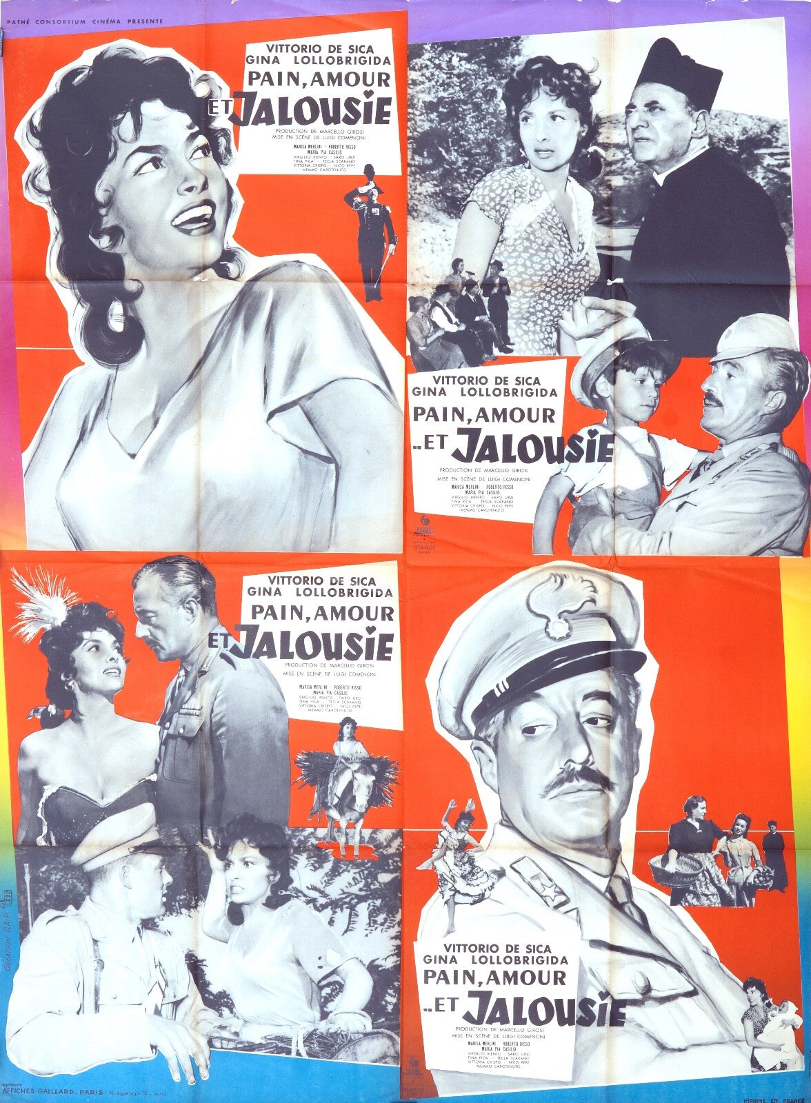 PAIN, AMOUR ET JALOUSIE VITTORIO DE SICA 120X160 MOVIE POSTER ORIGINAL