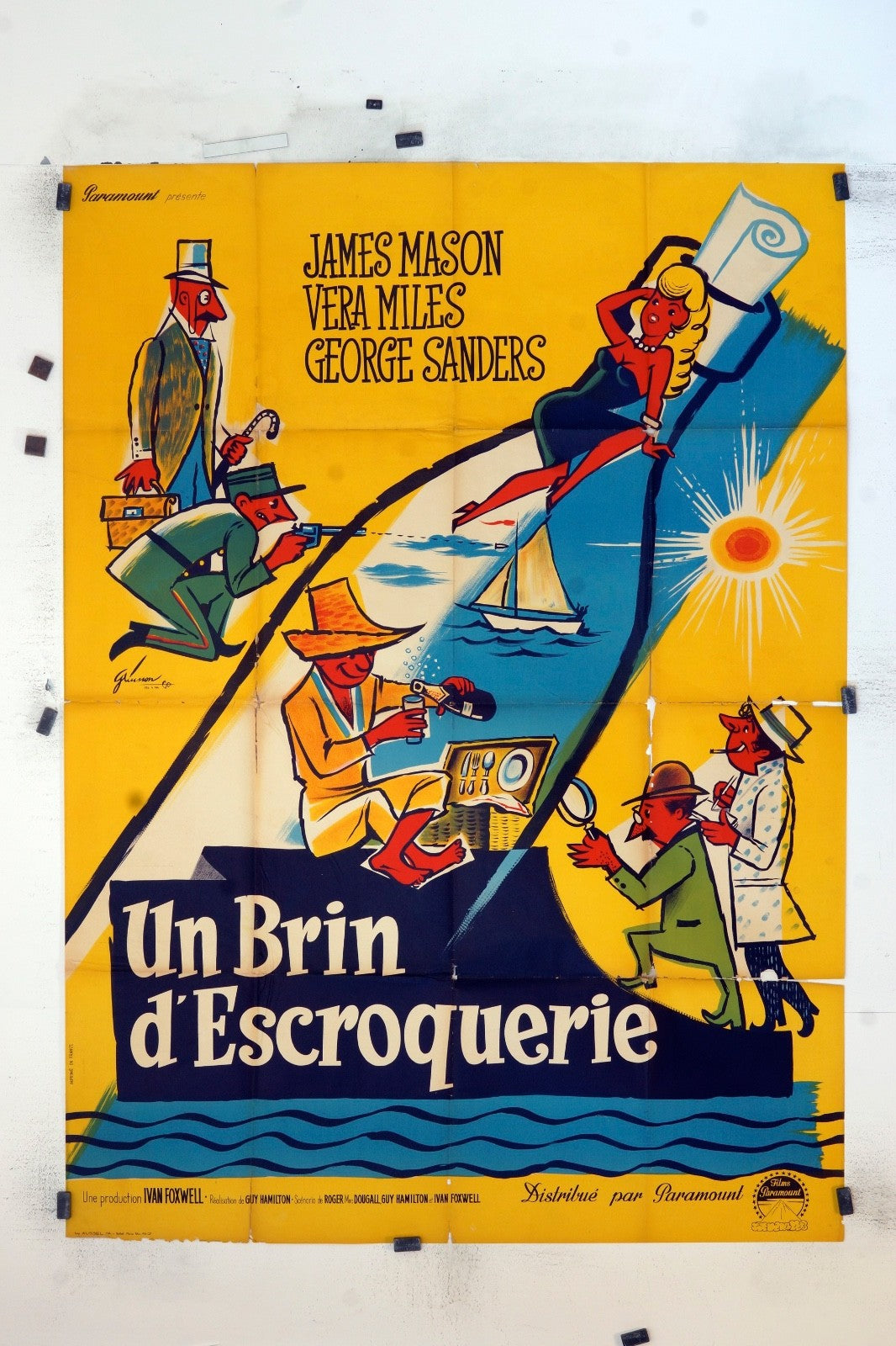 UN BRIN D’ESCROQUERIE JAMES MASON MOVIE POSTER ORIGINAL 120x160