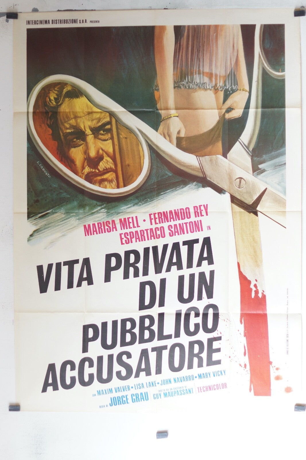 VITA PRIVATA DI UN PUBBLICO ACCUSATORE (1972) MOVIE POSTER ORIGINAL 120x160 MELL