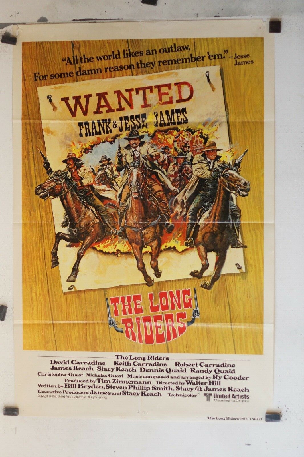 THE LONG RIDERS MOVIE POSTER ORIGINAL 69x103, Walter Hill, David Carradine