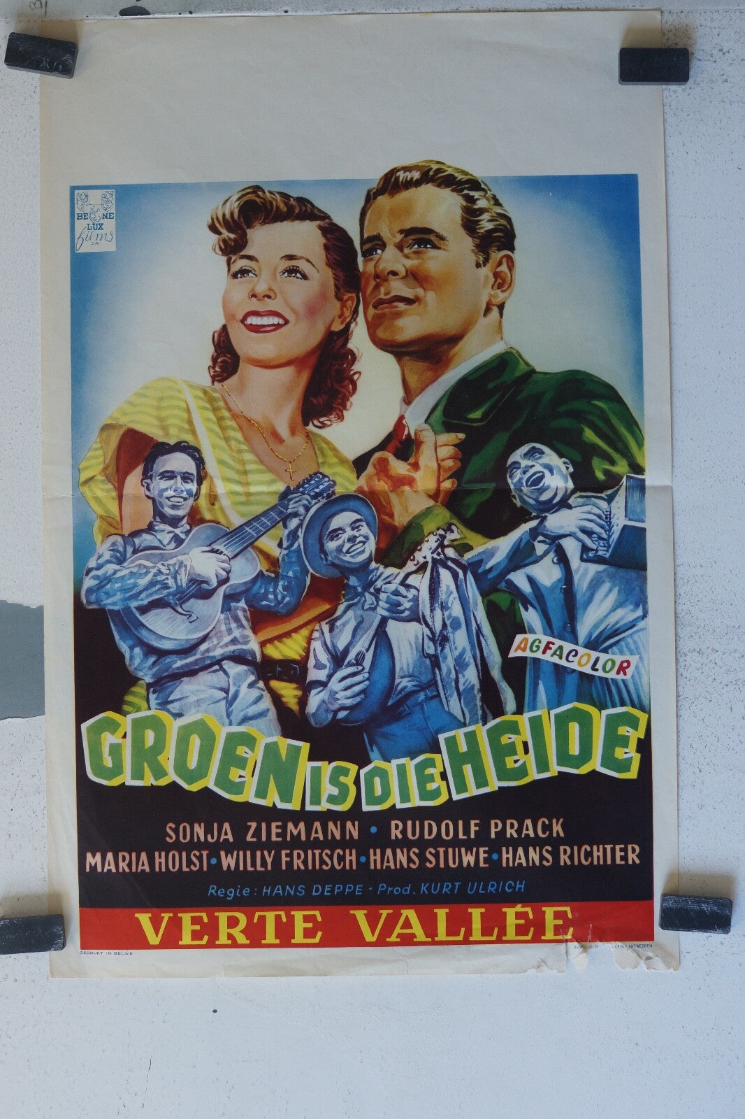 VERTE VALLEE – GROEN IS DIE HEIDE movie poster ORIGINAL 37x55 Sonja Ziemann