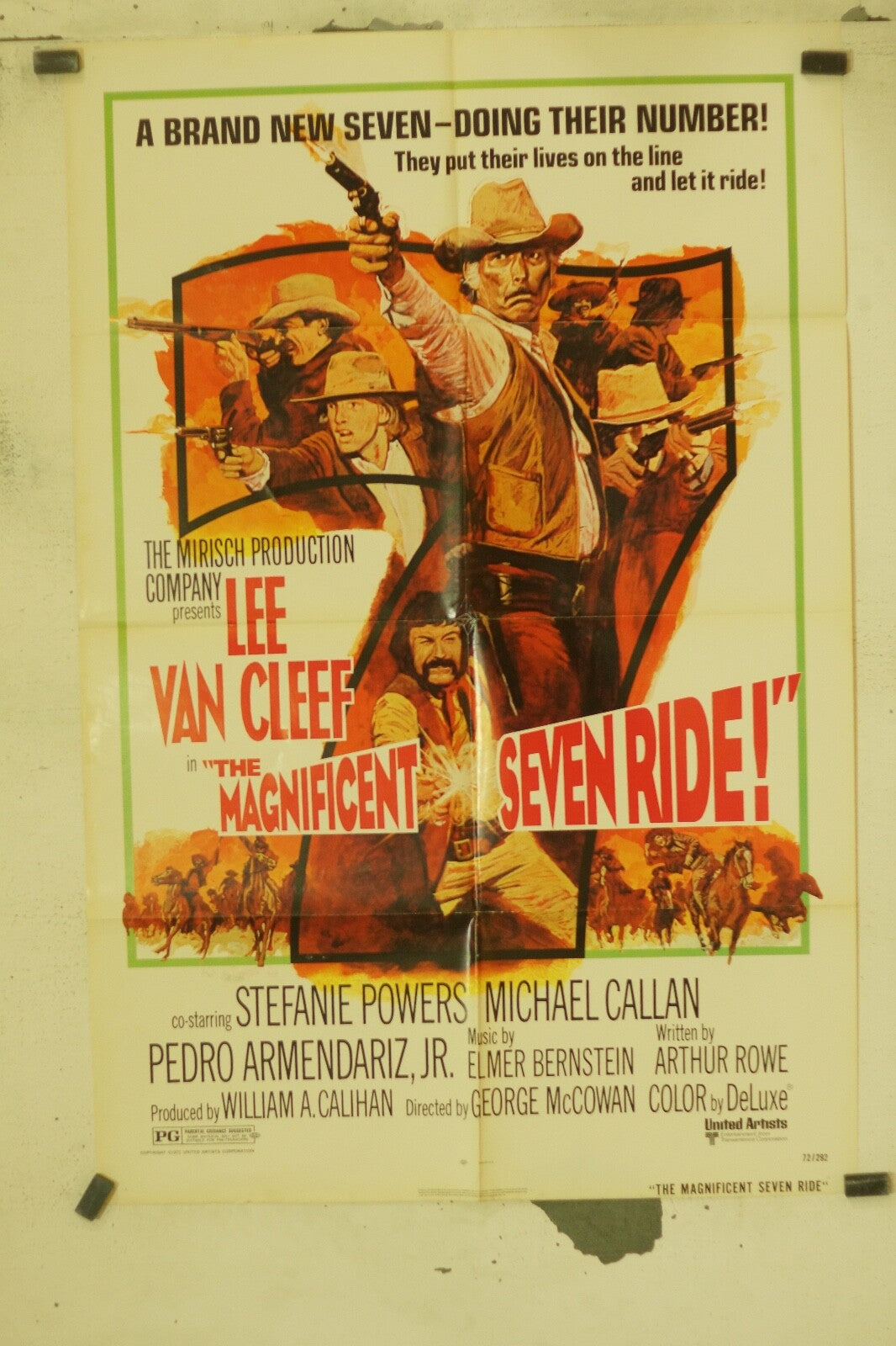 THE MAGNIFIENT SEVEN RIDE, MOVIE POSTER ORIGINAL 70x100 LEE VAN CLEFF