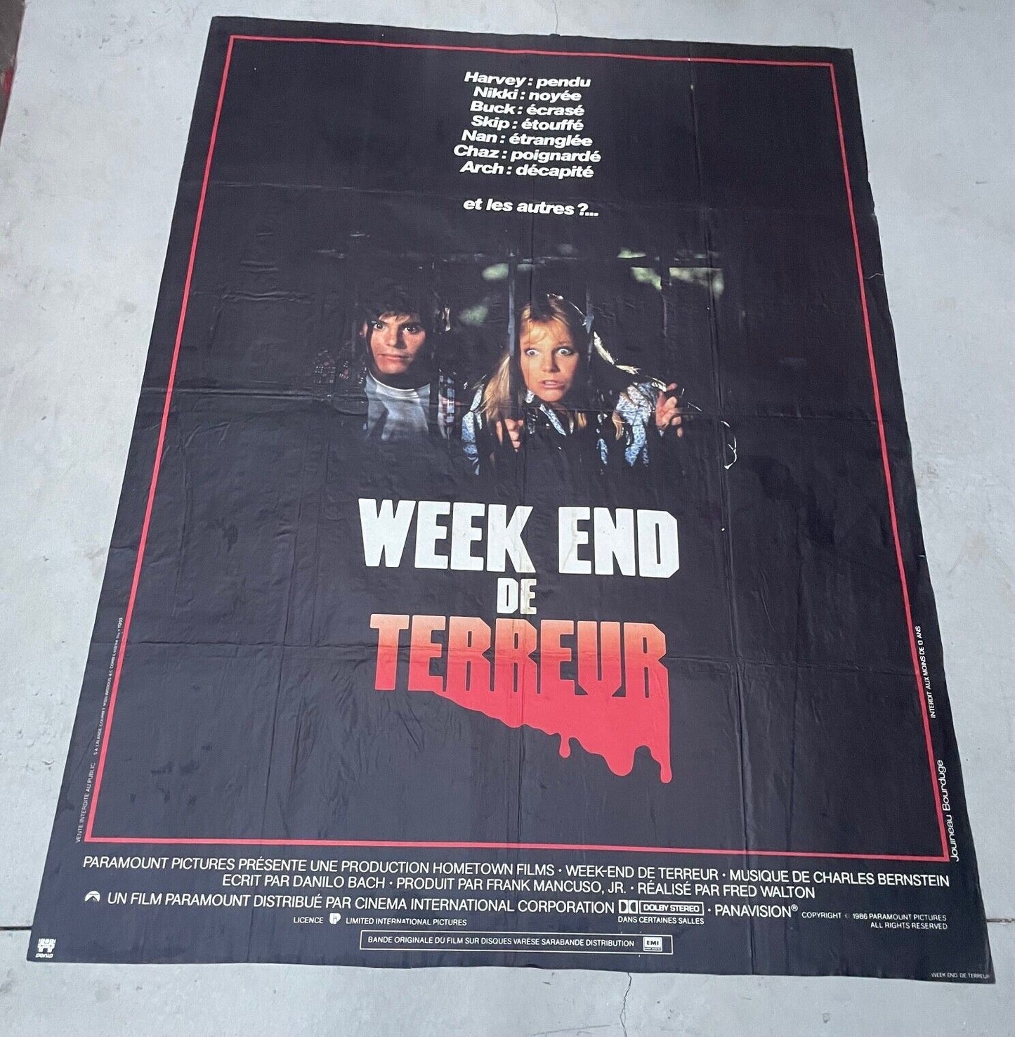 WEEK-END DE TERREUR ORIGINAL 120x160 CHARLES BERNSTEIN