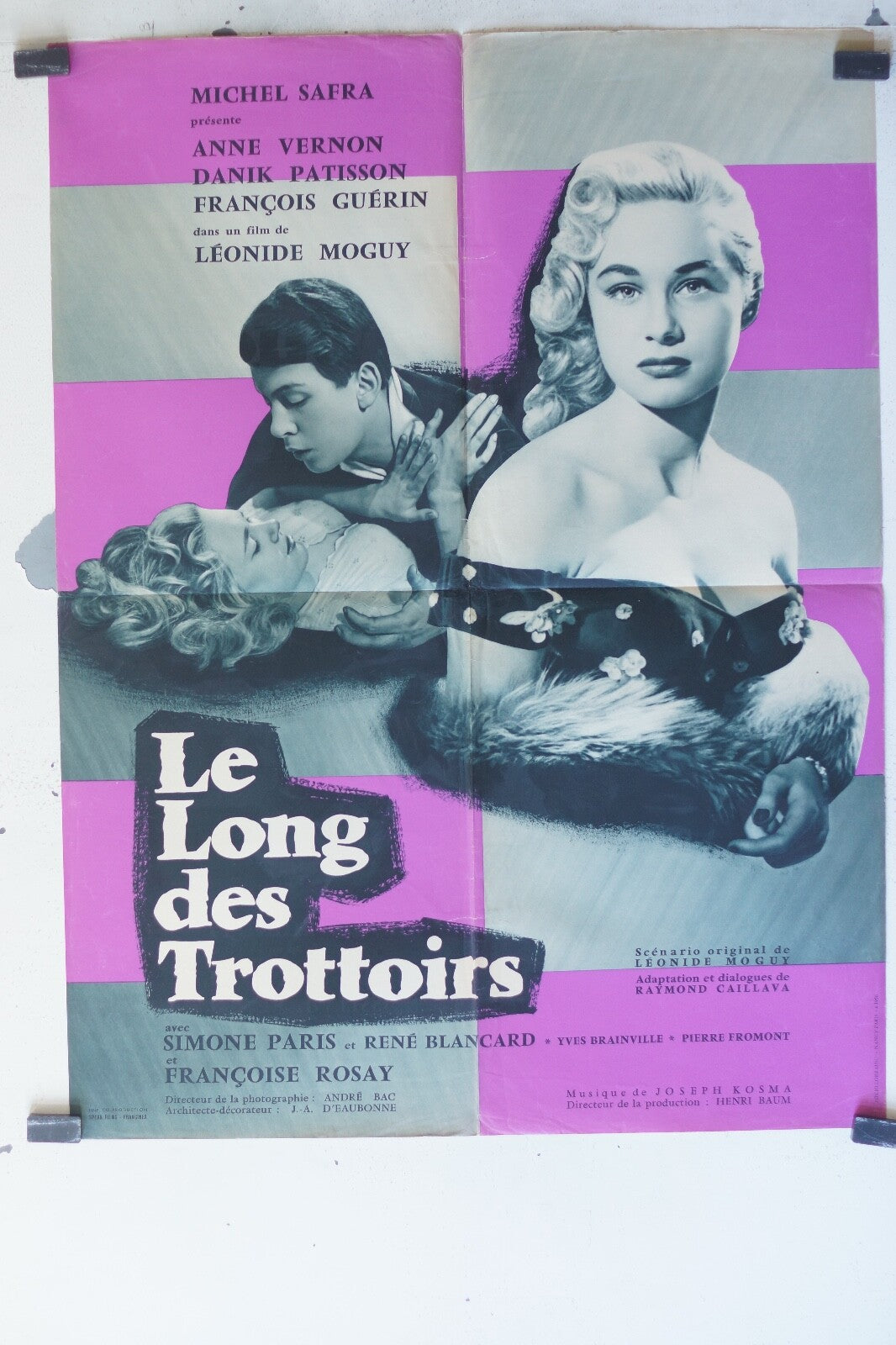 LONG DES TROTTOIRS (LE) Movieposter ORIGINAL 60x80 Anne Vernon , Danik Patisson