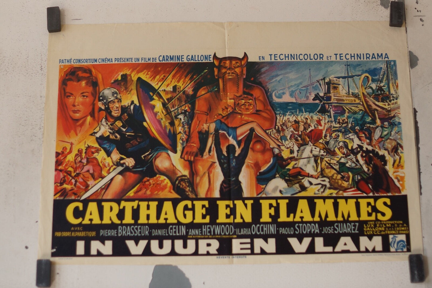 CARTHAGE EN FLAMMES (French Edition) ORIGINAL 30x55