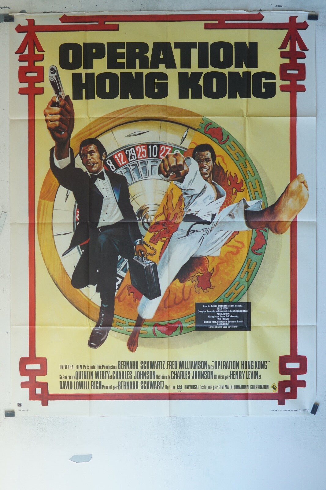 OPERATION HONG KONG (1964) ORIGINAL MOVIE POSTER 120x160 BERNARD SCHWARTZ, FRED