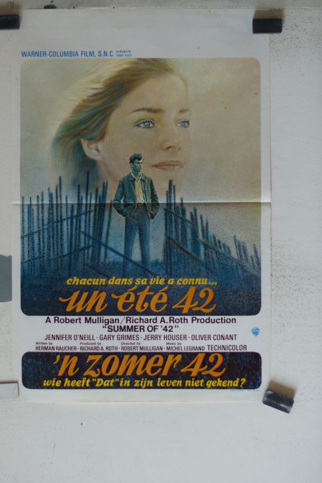UN ETE 42 BELGE MOVIE POSTER ORIGINAL 55x36 Jennifer O’Neill , Gary Grimes