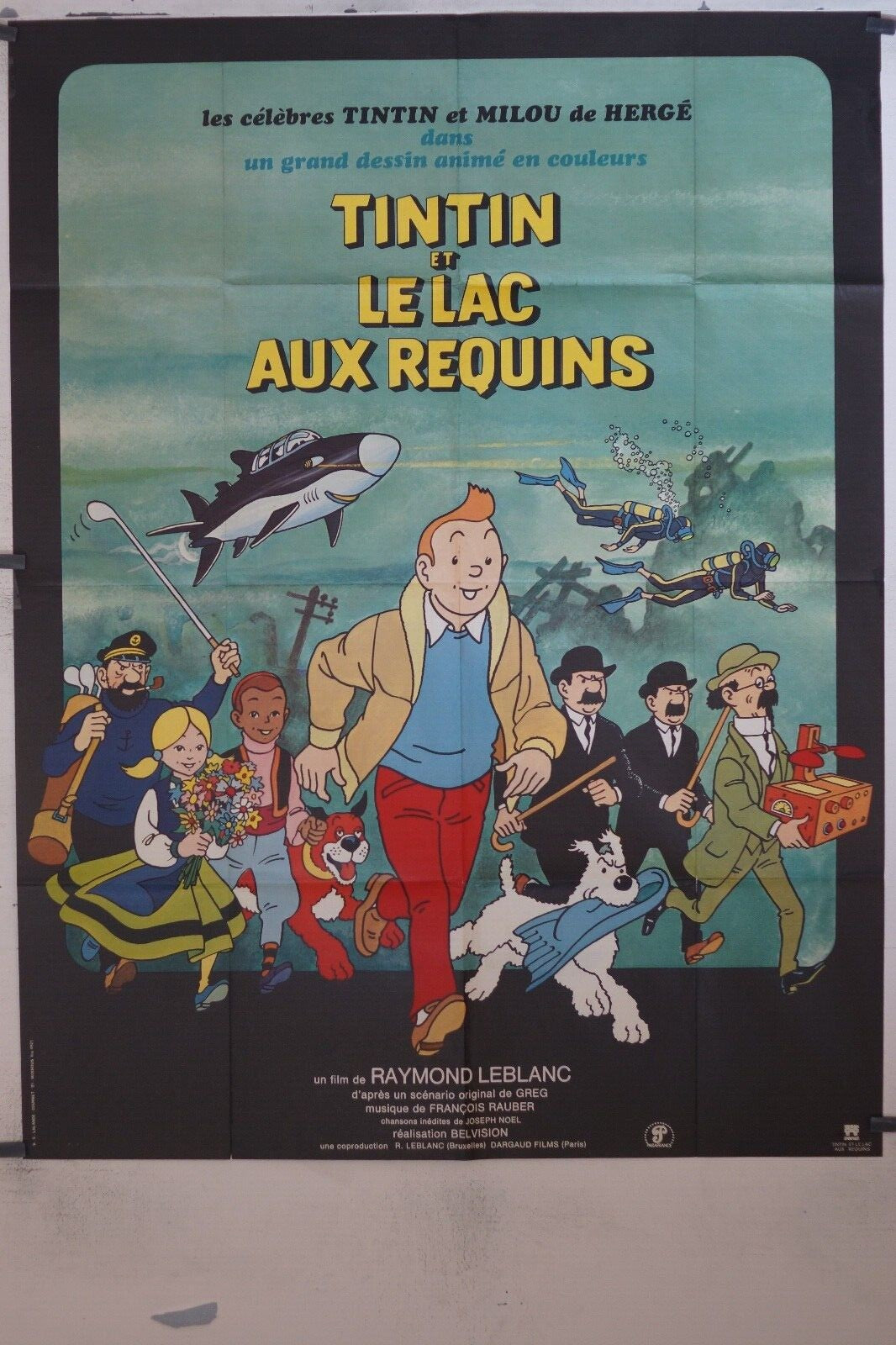 TINTIN ET LE LAC AUX REQUINS ORIGINAL POSTER 120x160