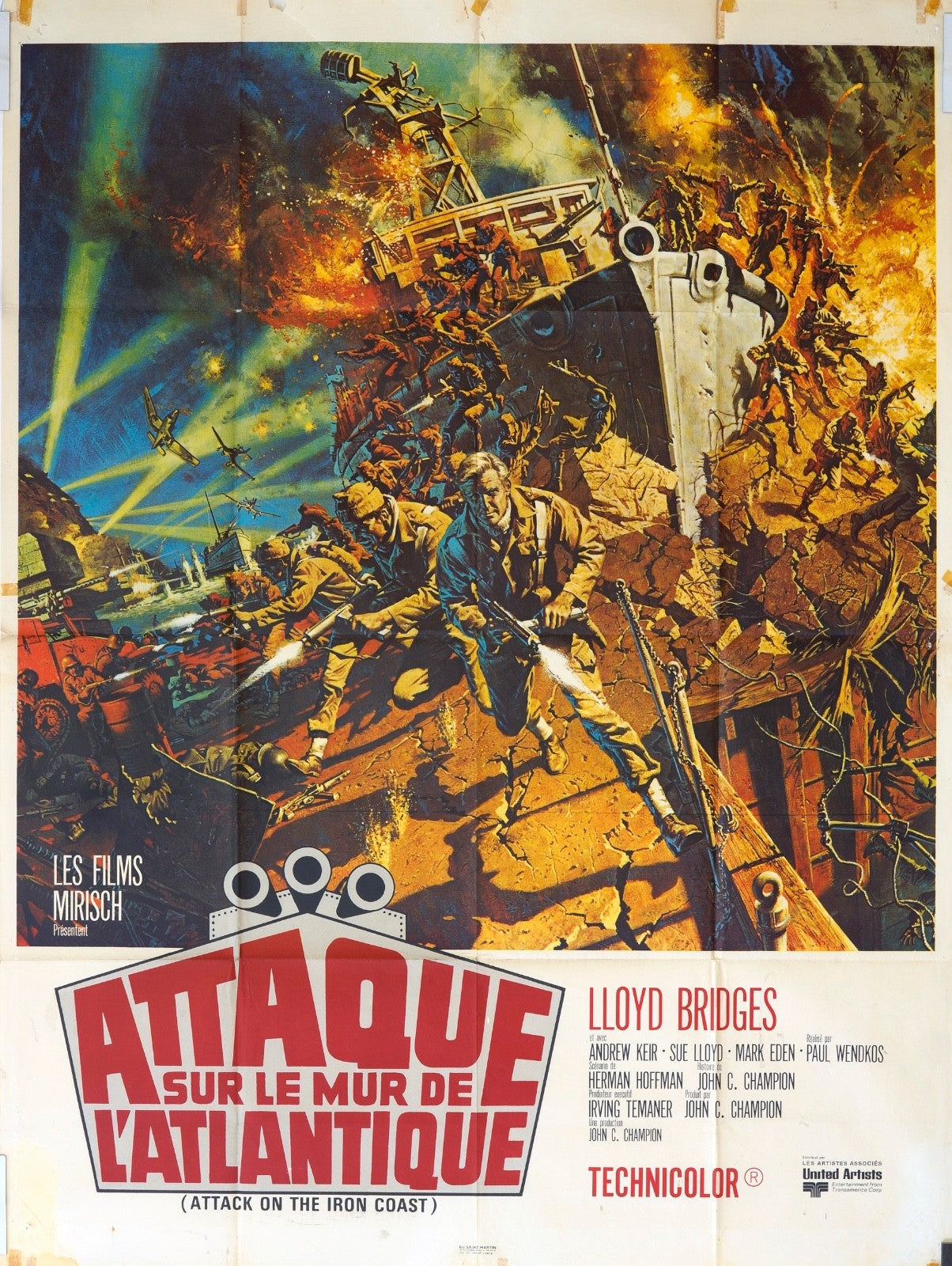 ATTAQUE SUR LE MUR DE L’ATLANTIQUE LLOYD BRIDGES movie poster ORIGINAL 120x16