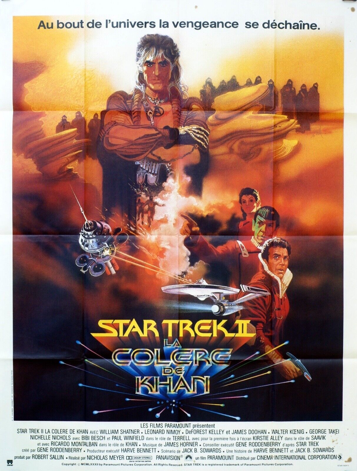 STAR TREK II – LA COLÈRE DE KHAN POSTER ORIGINAL 120x160 WILLIAM SHATNER