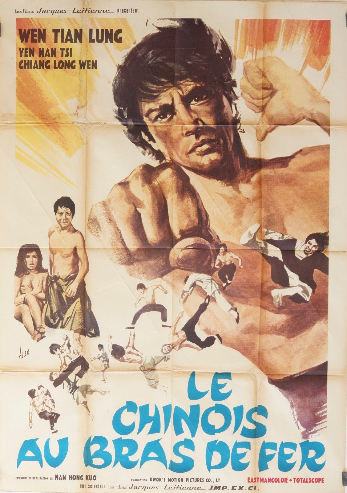 LE CHINOIS AU BRAS DE FER WEN TIAN LUNG MOVIE POSTER ORIGINAL (120x160)