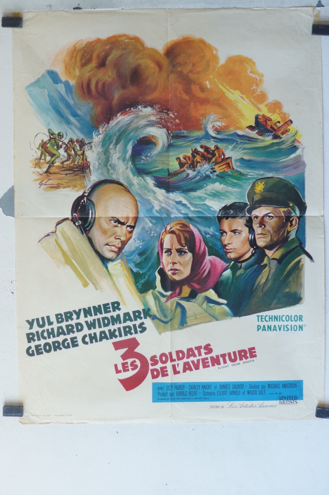3 SOLDATS DE L’AVENTURE MOVIE POSTER ORIGINAL(60X80)Yul Brynner,Richard Widmark