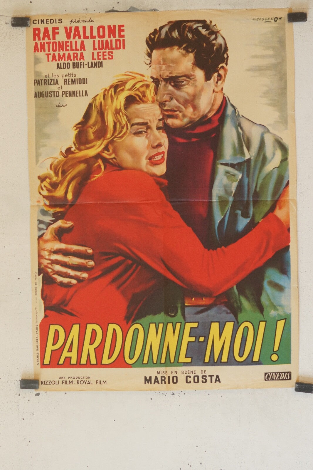 PARDONNE-MOI ! MOVIE POSTER ORIGINAL (60X80) RAF VALLONE – ANTONELLA LUALDI