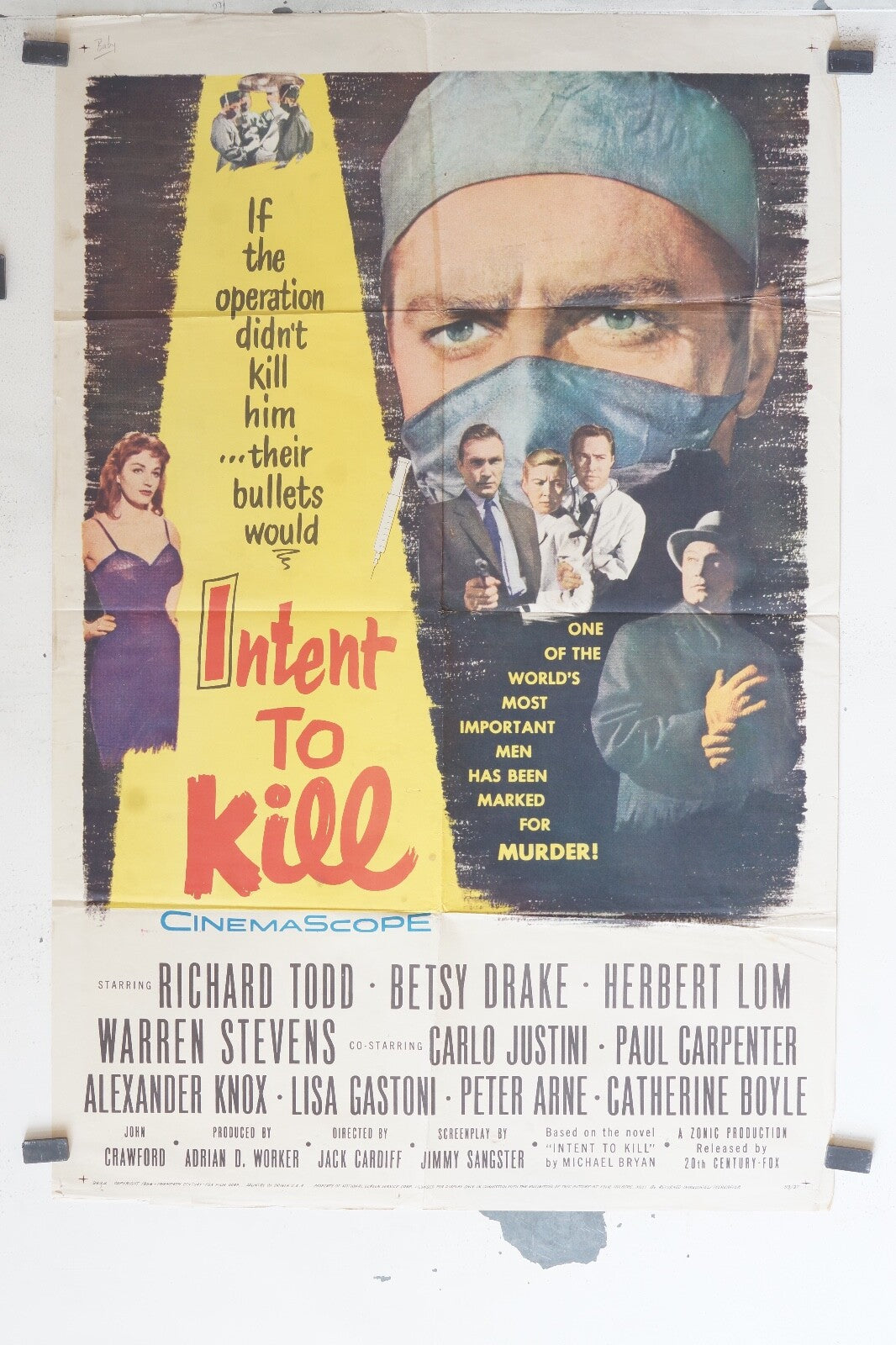 INTENT TO KILL ORIGINAL POSTER (69x103), Jack Cardiff, Richard Todd