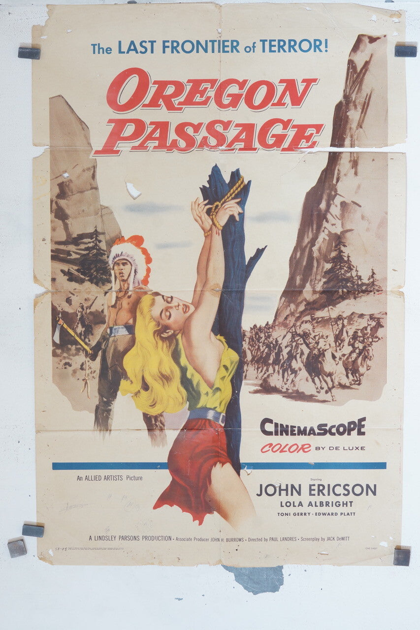 OREGON PASSAGE MOVIE POSTER ORIGINAL 69x103, Paul Landres, John Ericson