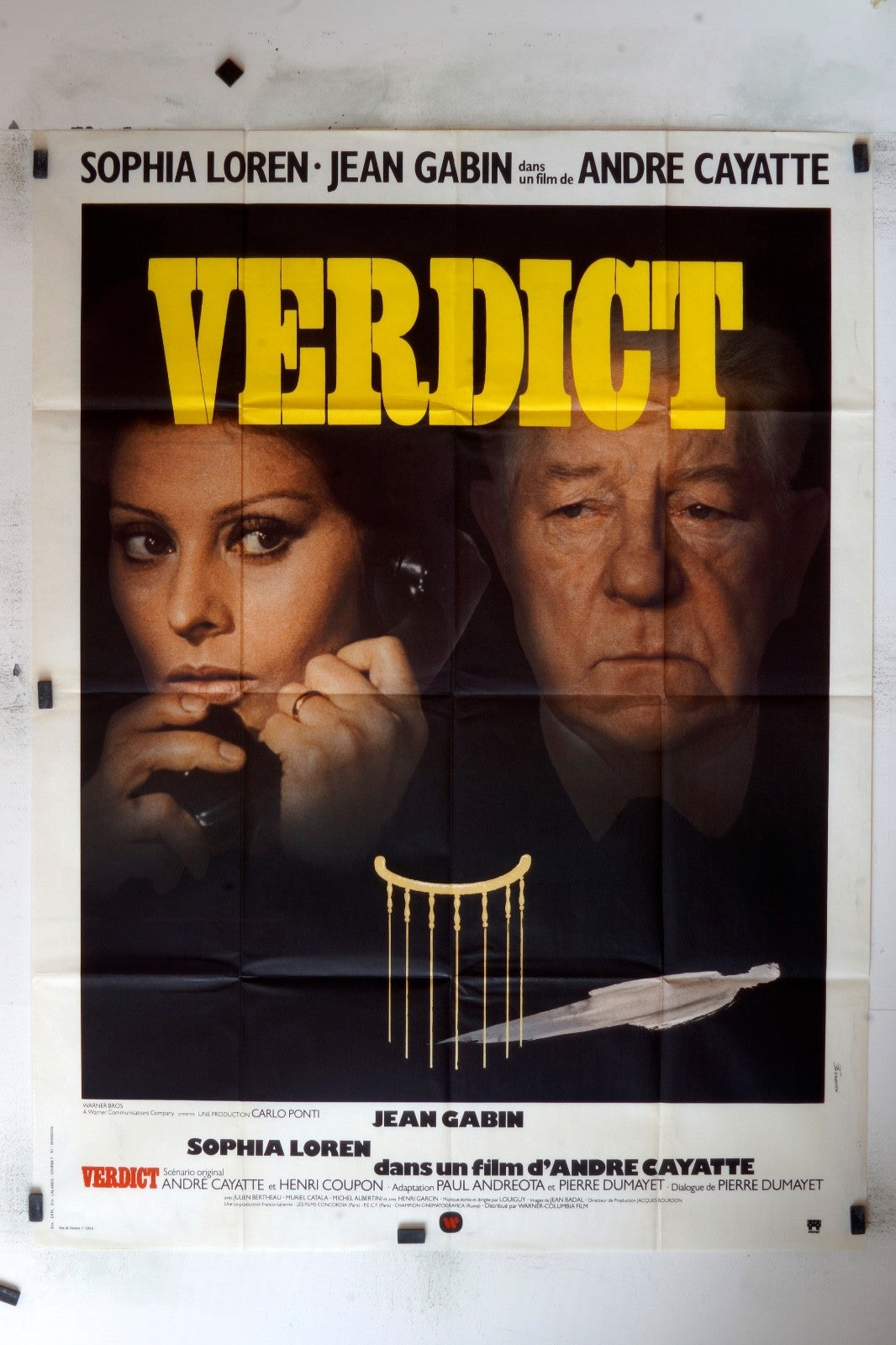 VERDICT SOFIA LOREN MOVIE POSTER ORIGINAL 120x160