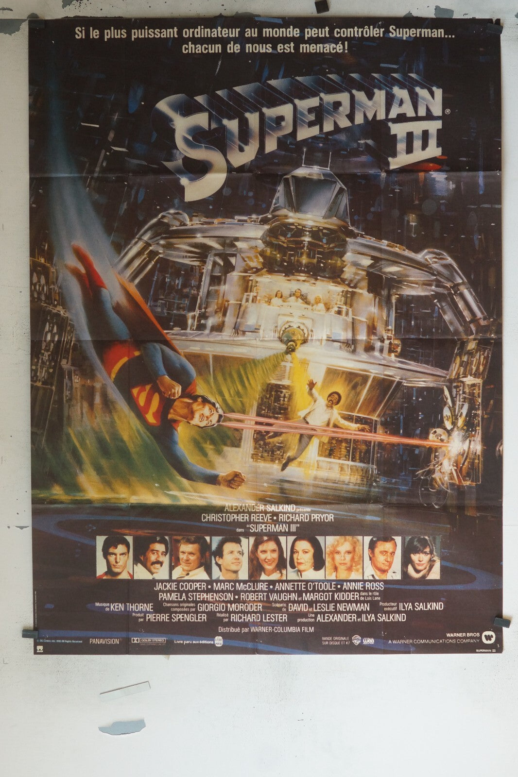 SUPERMAN III MOVIE POSTER ORIGINAL 120x160 JACKIE COOPER