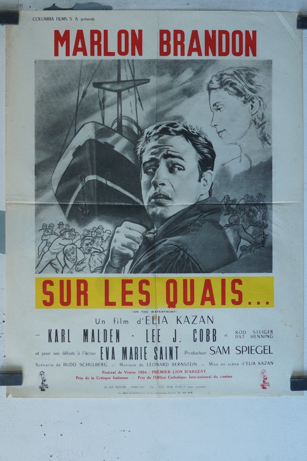 SUR LES QUAIS ORIGINAL POSTER (60X80) MARLON BRANDON