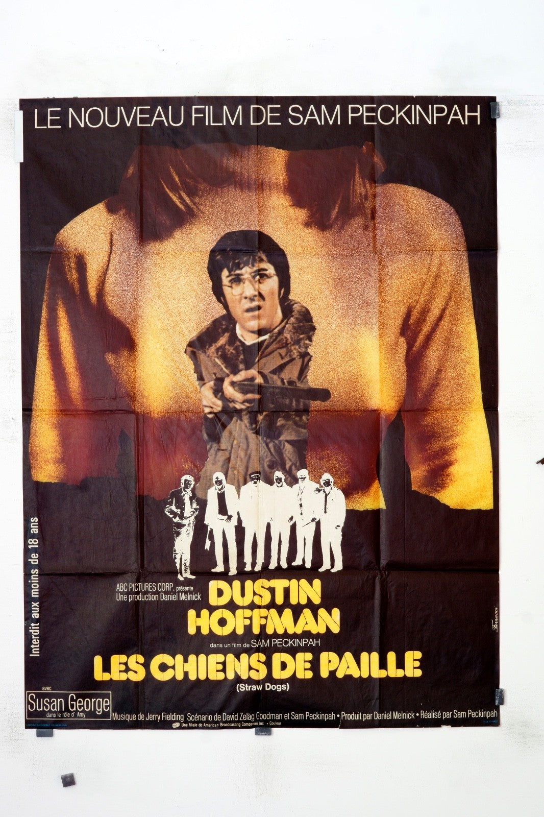 LES CHIENS DE PAILLE DUSTIN HOFFMAN MOVIE POSTER ORIGINAL (120x160)
