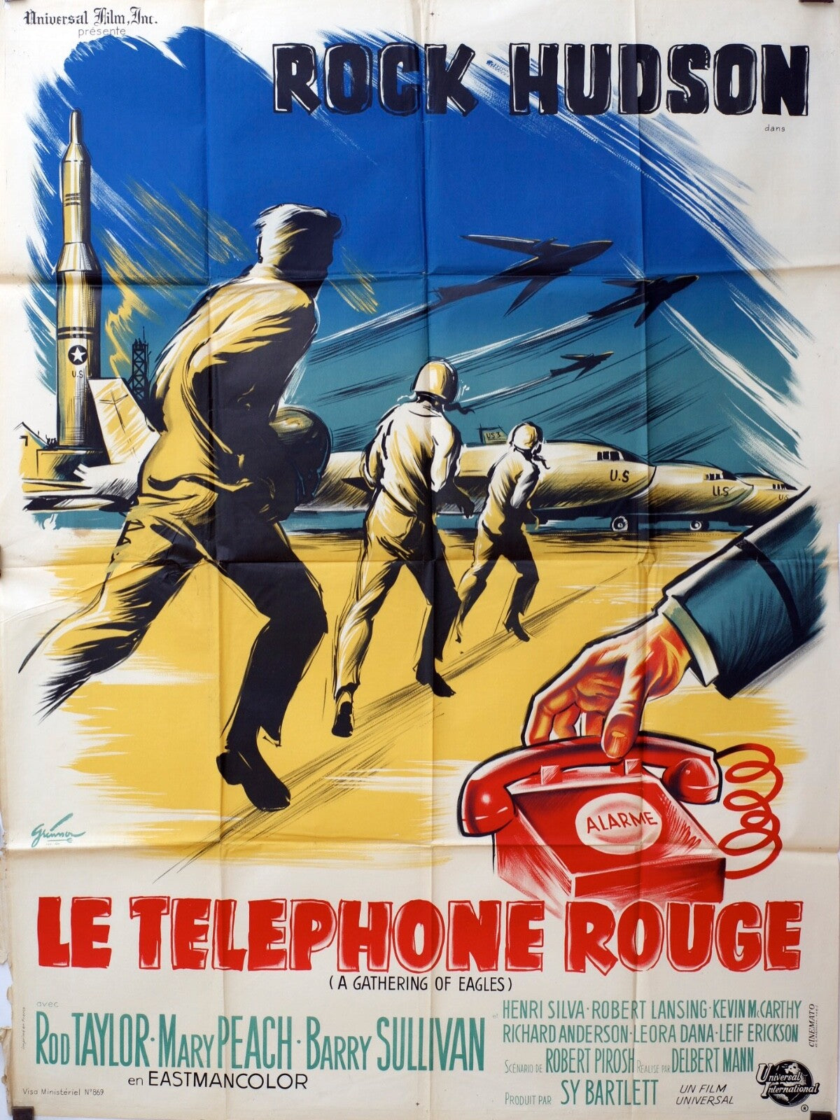 LE TÉLÉPHONE ROUGE MOVIE POSTER ORIGINAL 120x160 ROCK HUDSON