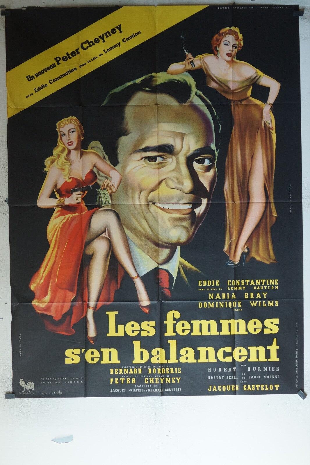 FEMMES S’EN BALANCENT ORIGINAL MOVIE POSTER 120x160 Eddie Constantine