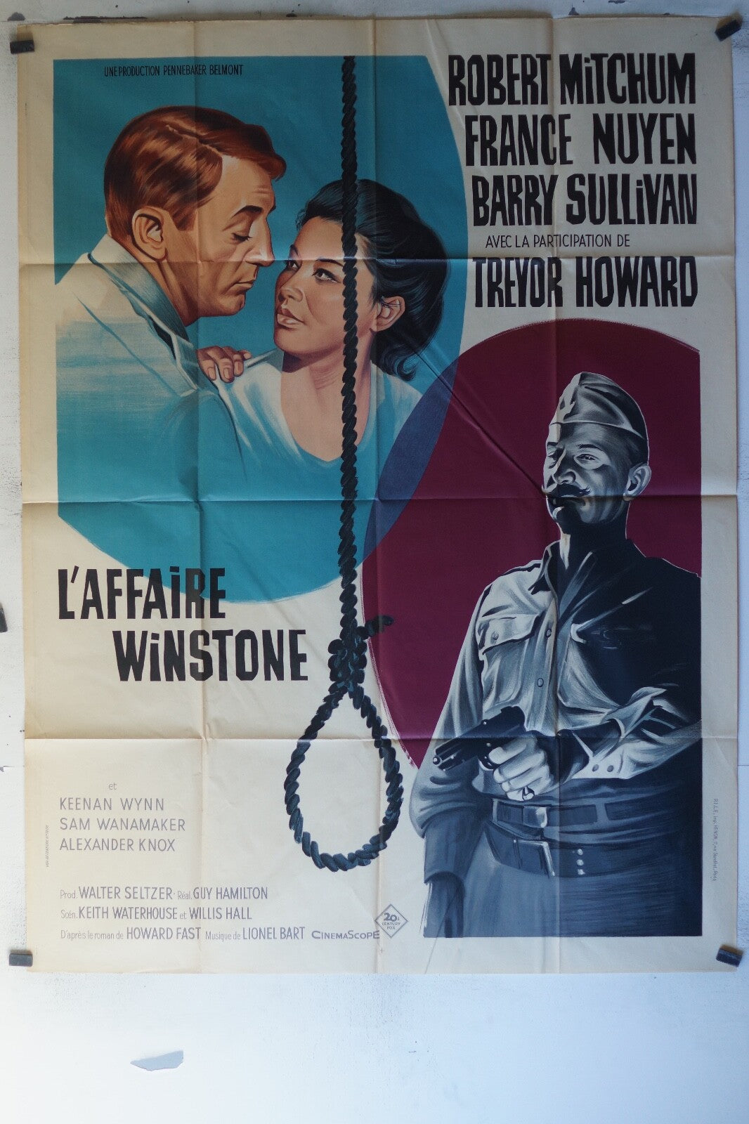 AFFAIRE WINSTONE (L’) MOVIE POSTER ORIGINAL120x160 Robert Mitchum