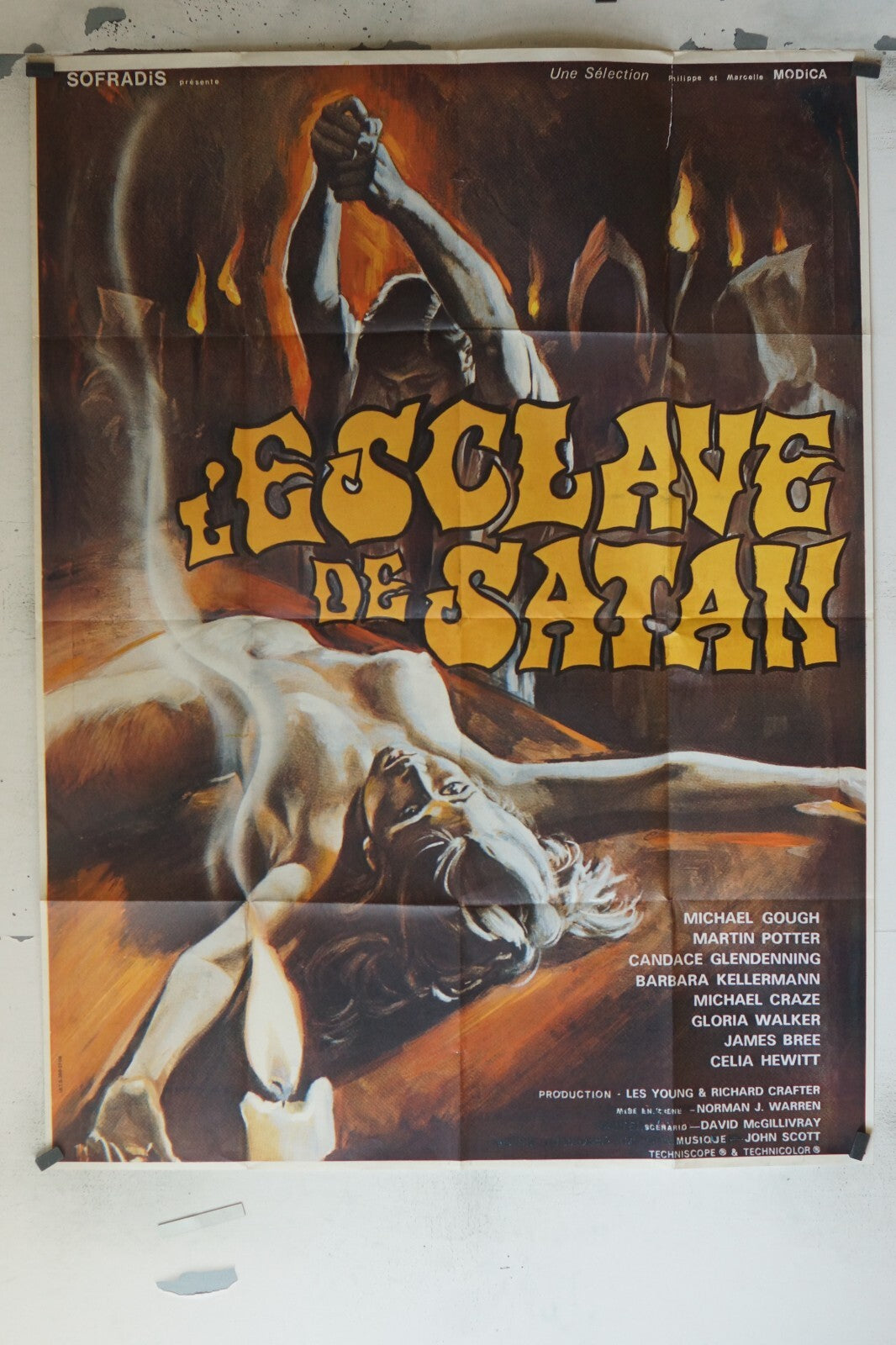 L’ESCLAVE DE SATAN MOVIE POSTER ORIGINAL 120x160 MICHAEL GOUGH