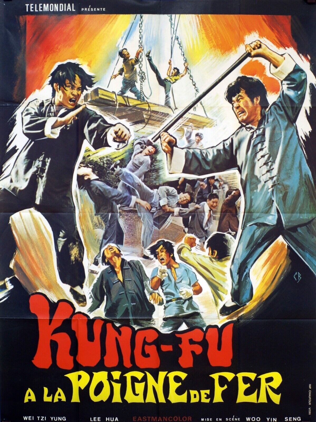 KUNG-FU À LA POIGNÉE DE FER, KARATÉ, ORIGINAL MOVIE POSTER 120x160 WEI TZI YUNG