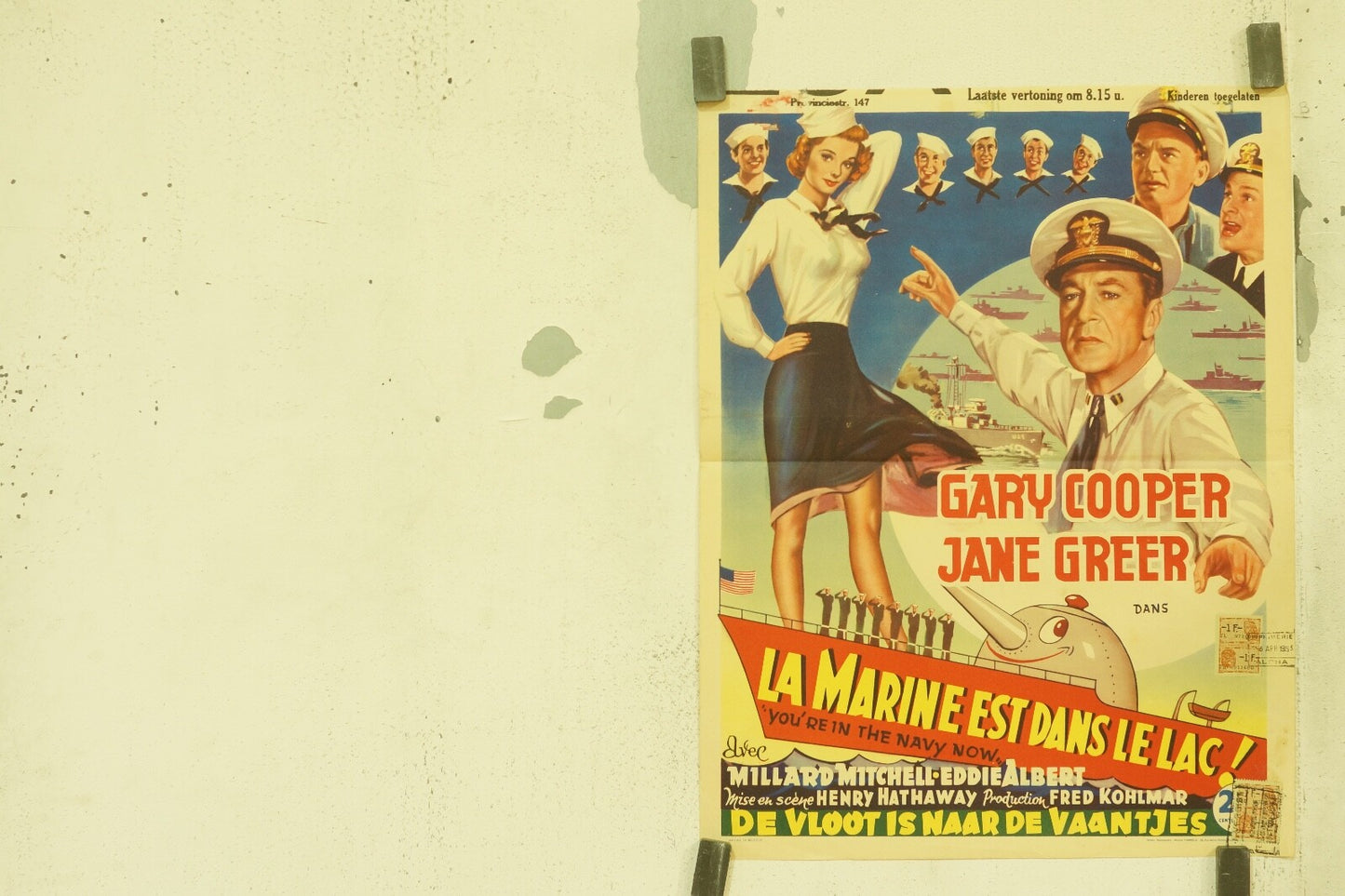 LA MARINE EST DANS LE LAC, BELGIAN MOVIE POSTER MOVIE POSTER ORIGINAL 37x48