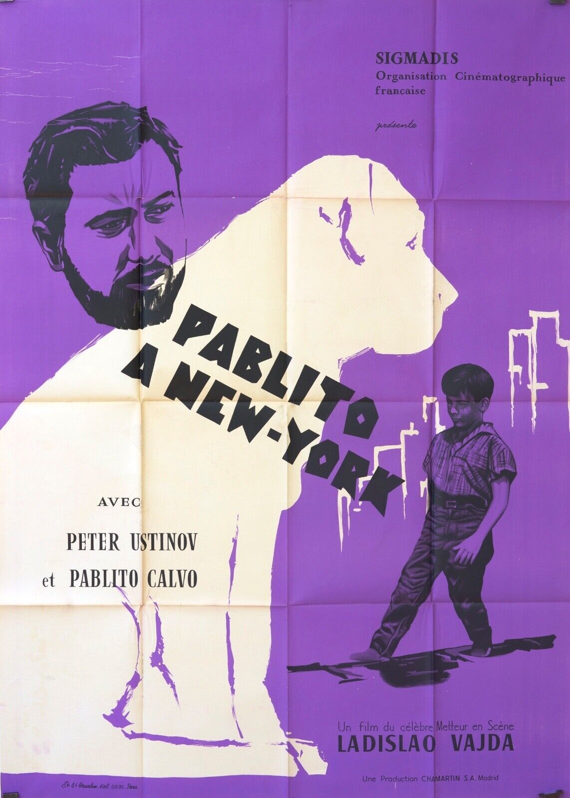 PABLITO A NEW YORK MOVIE POSTER ORIGINAL 120x160 PETER USTINOV